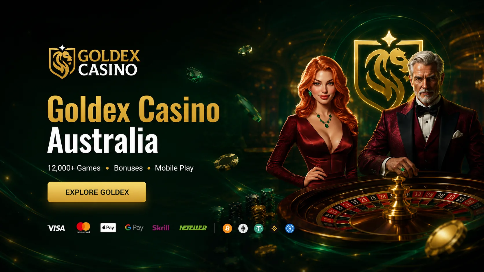 Goldex Casino Australia overview with bonus and game lobby