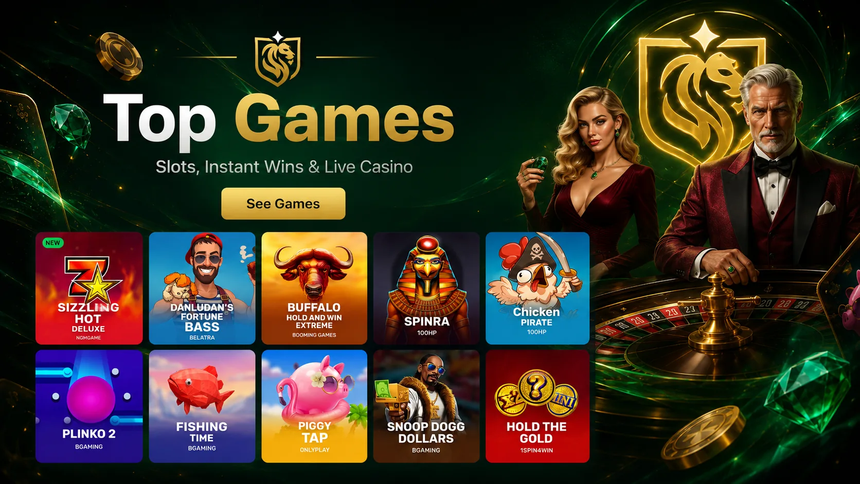 Goldex Casino top games lobby preview